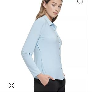 Tommy Hilfiger blue button down blouse